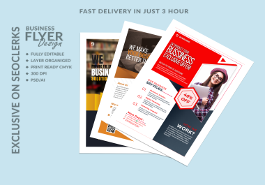 I will design awesome,  flyer,  social media poster HD quality in just 3 hour