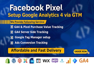 I will fix or setup Facebook pixel google analytics 4 conversion API tracking via GTM