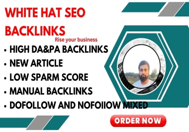 i will provide manual 60 plus white hat backlinks with high DA& PA.