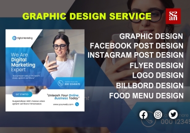 I will create an attractive social media post-design banner and flyer design for you