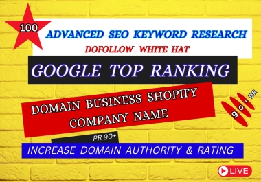 Advanced SEO keyword research expired domain business shopify company name high DR 30 google ranking