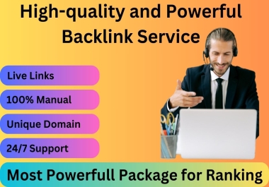 I Will Provide High-quality and Powerful Backlink Service ranking in website