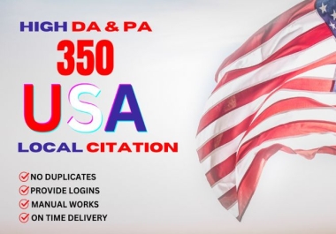 I will build 350 USA local citations and local business listing