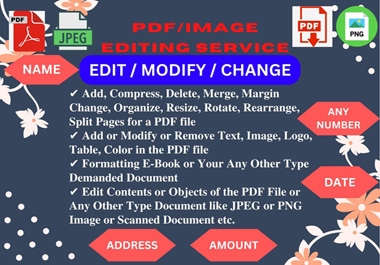 I will edit or modify contents of any PDF document
