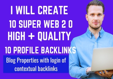 I will create 20 super web 2 0 high quality backlinks