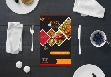 I will design a unique food flyer
