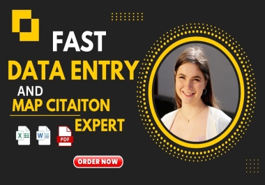 i will do fast data entry and map citaiton expert