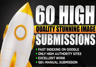 Create 60 high quality image submission with fast rank on google