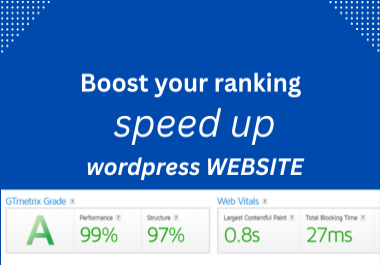 I will Do word press website speed up and improved my ranking