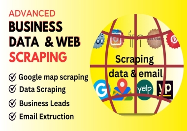 Email extraction,  google map scraping,  web scraping,  data scraping for business leads generation