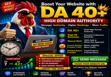 Increase Domain Authority Moz DA 30+,  40+,  50+ Within 10-90 days
