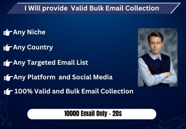 I will provide niche targeted Valid Bulk Email Collection