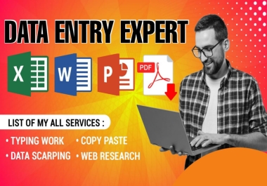  I will do data entry, data conversion ,virtual assistant, copy paste, and web research for business