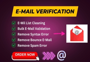 I will do bulk email verification,  and email list cleaning service