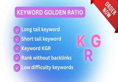 I will Provide SEO KGR Keyword Research To Rank Website