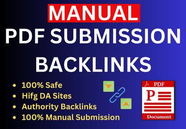 80 Manual PDF submission on top high authority websites Low spam score backlinks