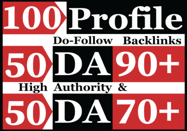 100 SEO Profile Backlink with 70-100 Authority Sites