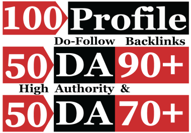 100 SEO Profile Backlink with 70-100 Authority Sites