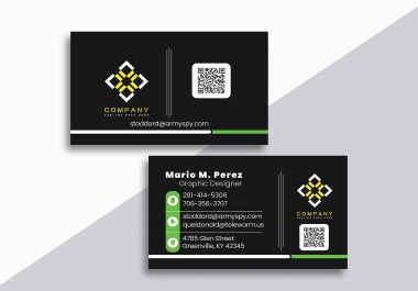 I will do powerful minimalist business card design with QR code