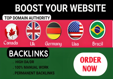 I will do high authority 22+ Usa,  Uk, German, Brazil, Canada DA90 Do-follow link building SEO Backlinks
