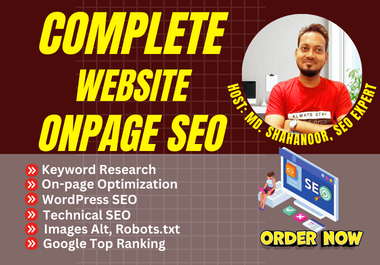 I will do On page SEO,  Complete Onpage SEO & Technical SEO Optimization for websites
