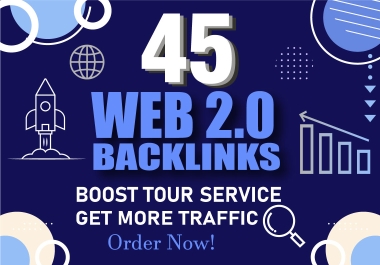 I will Create 45 Web 2.0 Backlinks High Authority DA PA Sites