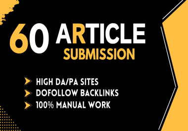 I will do articles SEO backlinks according to your niche