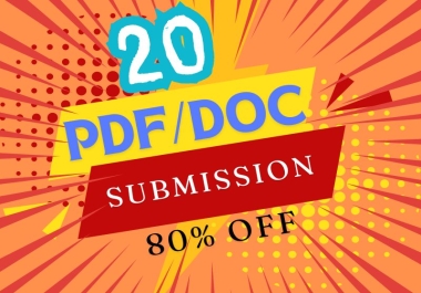 I will do 20 High Quality Backlinks with Manual Pdf Submission Service