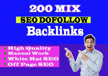 200 Mix backlinks from high authority for your website ranking
