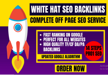 I will provide all SEO backlinks package with white hat method for google top ranking