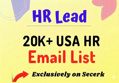 20,000 USA HR Leads Human Resources Verified Email List