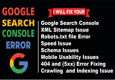 Fix google search console errors,  sitemap,  404,  indexing issue