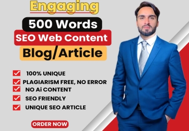 engaging 2x500 words optimized web content or article writing in 24hours