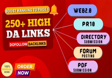 Boost Website Ranking With 250 Plus Mix SEO Backlinks DA 50 To 90 Plus