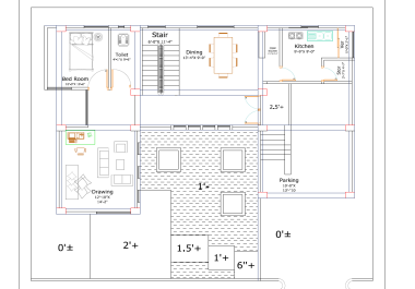 draw your 2d floor plan,  house plan,  elevations in autocad