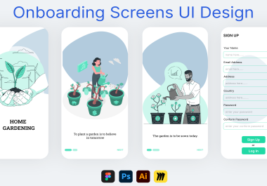Onboarding Screens Mobile UI Design