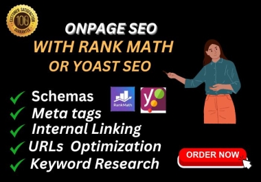 I will do complete wordpress onpage SEO optimization with yoast or rankmath