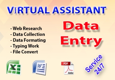 I will do data entry,  web research,  data collection