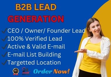 I will do accurate B2B Lead Generation,Data Entry, Web Scrapping, Copy Paste in 24 hours.