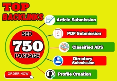 Create 750 Mix HQ Backlinks by Article, PDF, Classified ads, Directory Submission links