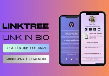 I will setup and customize linktree bio link for social media