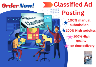 I will post 100 classified ad on top classified ads posting sites