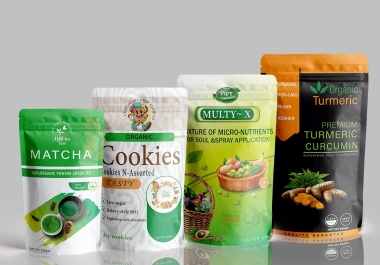 I will do food packaging design,  pouch label,  product packaging