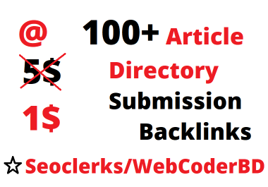 Create 100+ Article Directory Submission backlinks