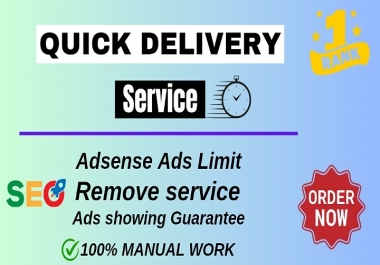 Goggle Adsense Ads Limit Remove ads showing guarantee