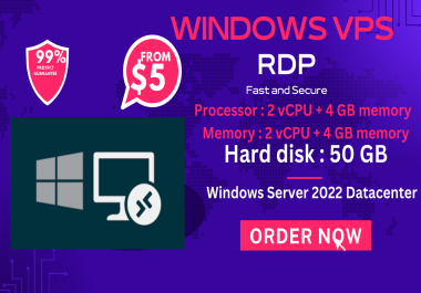 Cheap windows vps | VPS windows | 4 GB Ram |FAST DELIVERY