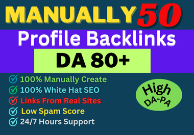 Manually 50 DA80+ high quality Profile links service