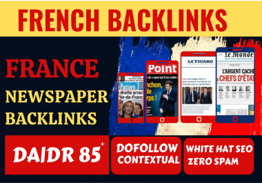 I will do One High DA France News Sites. FR French Backlink From DA85+ Site