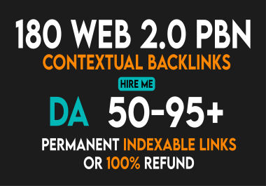 180 Manual Web 2.0 PBN Backlinks With Indexing Super Contextual Seo Dofollow Backlinks Link Building