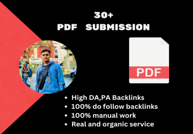 I will do pdf submission to 30 document sharing sites.